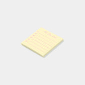 Roze striklijst met gele opsommingstekens en strik post-it® notes (Schuin)