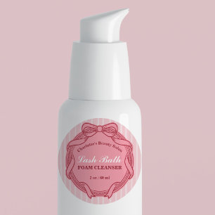 Roze Striklijst Wimperbad Extensions Productlabel Ronde Sticker