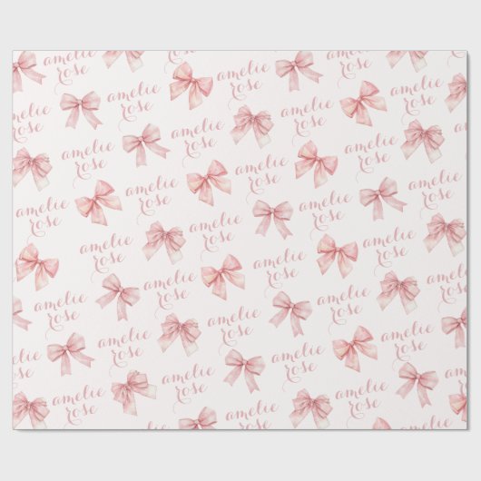 Roze striknaam cadeaupapier (Vlak)