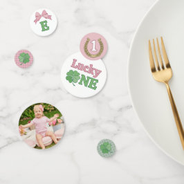 Roze Strikpaard Hoefijzer Klaver Lucky One Verjaar Confetti