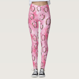 Roze Strikpaardjes Met Meisjesachtige Strikken Leggings