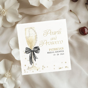 Roze Strikparels en Prosecco Bruidsdiner Servet