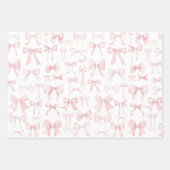 roze strikpatroon inpakpapier vel (Voorkant)