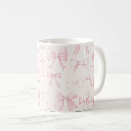 roze strikpatroon koffiemok (Voorkant rechts)