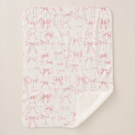 roze strikpatroon sherpa deken (Voorkant)