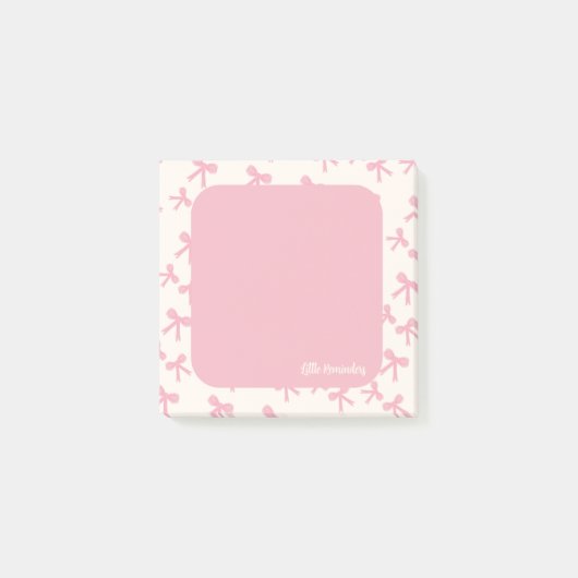 Roze Strikplannen met Lintje Memo's Post-it® Notes (Voorkant)