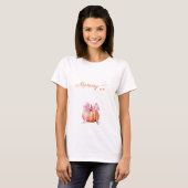 Roze Strikpompoen Mama-to-Be T-shirt (Voorkant volledig)