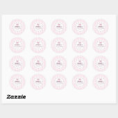 Roze Strikte Eerste Verjaardag Ronde Sticker (Vel)