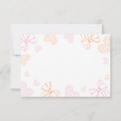 Roze Strikte Hartjes Baby Sprinkle Bedankkaart (Achterkant)