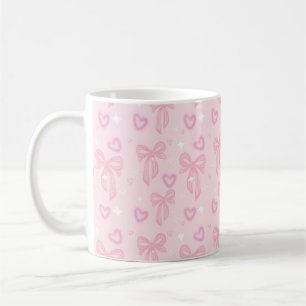 Roze Strikte Hartjes Esthetische Mok