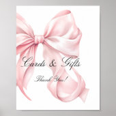 Roze Strikte Kaarten en Cadeaus Bord Poster (Voorkant)