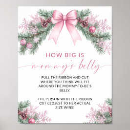 Roze Strikte Kerst Hoe Groot is Mamma's Buik Spel Poster