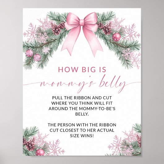 Roze Strikte Kerst Hoe Groot is Mamma's Buik Spel Poster (Voorkant)