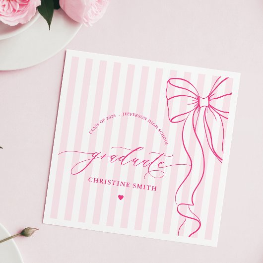 Roze Strikte Lint Afgestudeerd Servet