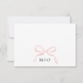 Roze Strikte Lint Menu Keuze Huwelijk RSVP (Achterkant)