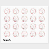 Roze Strikte Roos Pompoen Sticker Etiket (Vel)