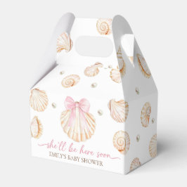 Roze Strikte Schelp Baby Shower Favor Doos Bedankdoosjes