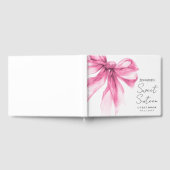 Roze Strikte Script Sweet 16 Feestje  Gastenboek (Volledig)