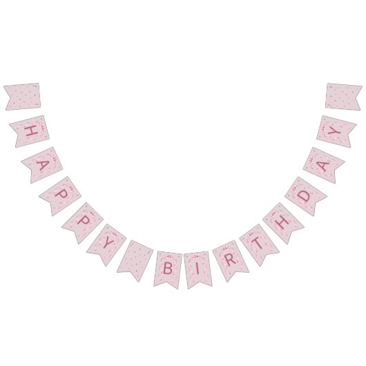 Roze Strikte Verjaardag Coquette Vlaggetjes (Alle)