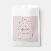 Roze Strikte Verjaardagsfeestje Bedankzakje (Voorkant)