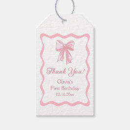 Roze Strikte Verjaardagsfeestje Coquette Cadeaulabel