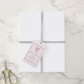 Roze Strikte Verjaardagsfeestje Coquette Cadeaulabel (Met Touw)