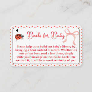 Roze Strikvlindboeken voor Baby Baby Shower Informatiekaartje