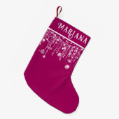 Roze String Lichten Kleine Kerst Kous Kerstsok (Voorkant (Hangend))