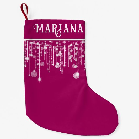 Roze String Lichten Kleine Kerst Kous Kerstsok (Voorkant)