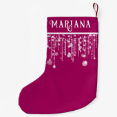 Roze String Lichten Kleine Kerst Kous Kleine Kerstsok (Achterkant)