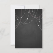 Roze String Lights Chalkboard Wedding RSVP Kaart (Achterkant)