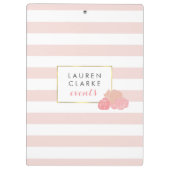 Roze strip en Blush Peony-klembord Klembord (Achterkant)