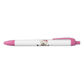 Roze strip Pen | Zwarte inkt | Kantoor Cadeau (Bovenkant)