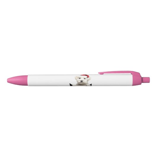 Roze strip Pen | Zwarte inkt | Kantoor Cadeau (Bovenkant)
