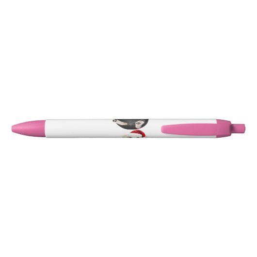 Roze strip Pen | Zwarte inkt | Kantoor Cadeau (Achterkant)
