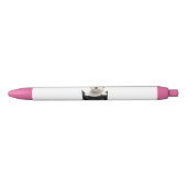 Roze strip Pen | Zwarte inkt | Kantoor Cadeau (Voorkant)