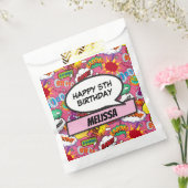 Roze stripboek superheld verjaardagsfeest bedankzakje (Gezegeld)
