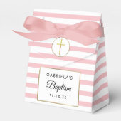  roze stripe Baptisme Christening Bedankdoosjes (Voorkant Zijde)