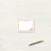 Roze stripe & Blush Peony Persoonlijke notities Post-it® Notes (Op bureau)