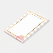 Roze stripe & Blush Peony Persoonlijke notities Post-it® Notes (Schuin)