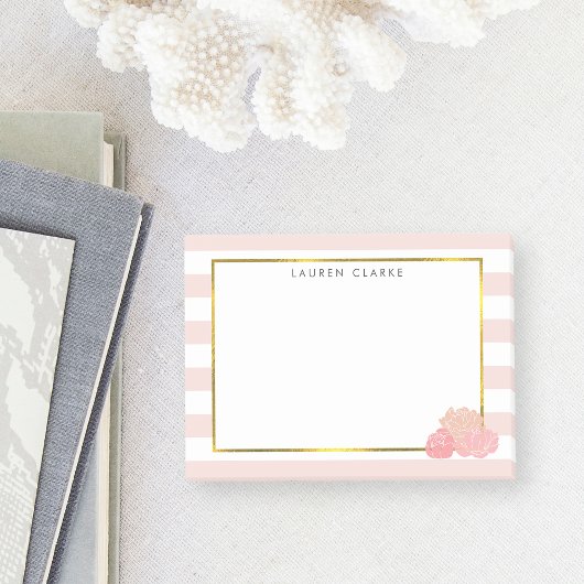 Roze stripe & Blush Peony Persoonlijke notities Post-it® Notes