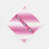 Roze stripe Dachshund Paper Napkins Servet (Hoek)