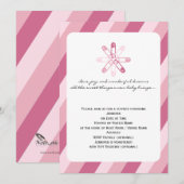 Roze Stripe druppelaar voor baby-meisje Kaart (Voorkant / Achterkant)