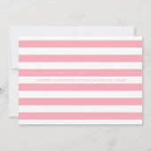 Roze Stripe Faux Gold Baby Girls Shower Kaart (Achterkant)