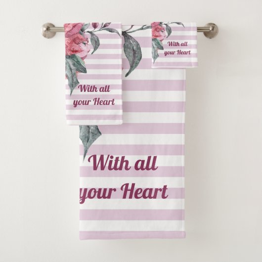 Roze Stripe Floral vertrouwt op de Lord Towel Set Bad Handdoek (Insitu)