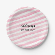 Roze stripe gepersonaliseerde borden