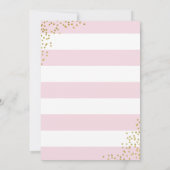 Roze stripe Glitter Stippen Baby shower Uitnodigin Kaart (Achterkant)