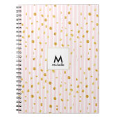 Roze Stripe & Gold Stippen notebook Notitieboek (Voorkant)