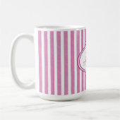 Roze stripe Monogram Koffiemok (Links)