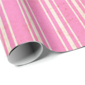 Roze  stripe-papier met roze vulling cadeaupapier (Rol Hoek)